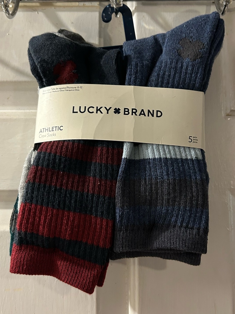 Lucky Brand Men's Athletic Crew Socks - Navy, Red & Gray Variety Pack